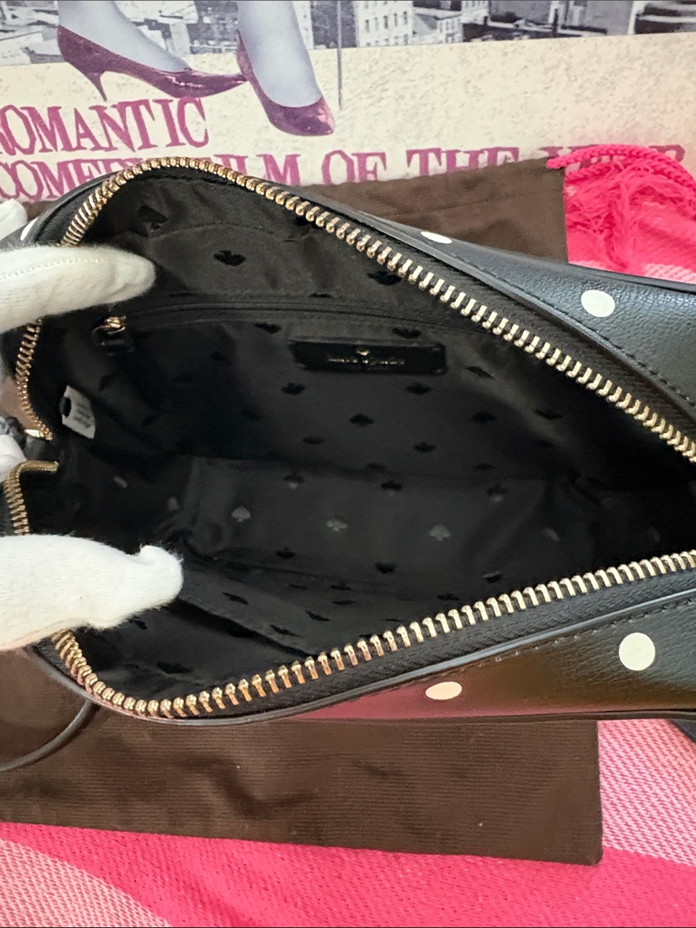 kate spade Black with White Polka Dot Crossbody Bag - Picture 13 of 15